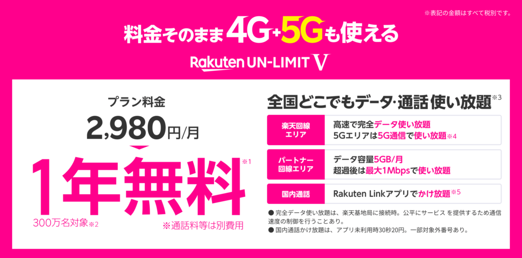 【実施中】300万ユーザ限定月額料金が無料(1年間)