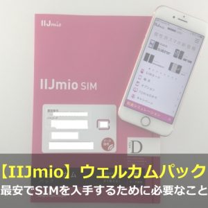 【IIJmio】ウェルカムパックなら最安でSIMを入手できる！