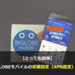 とっても簡単！BIGLOBEモバイルの初期設定（APN設定）