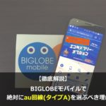 BIGLOBEモバイルで絶対にau回線(タイプA)を選ぶべき理由！ドコモ回線(タイプD)と徹底比較しました